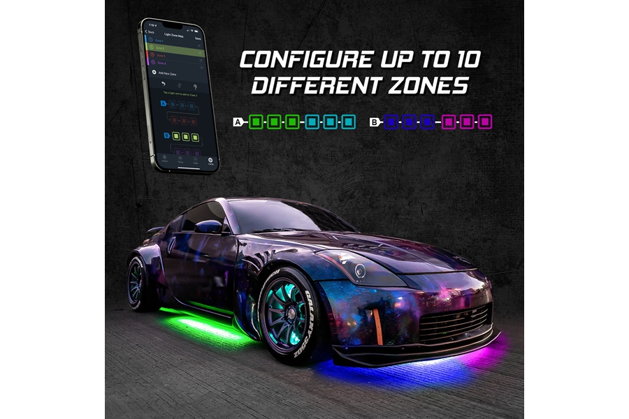 XK Glow XKAlpha LED Underglow Light Kit w/ RGBW (8pc)