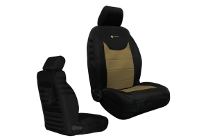 Bartact Tactical Series Front Seat Covers - Black/Khaki, SRS-Compliant - JK 2013+