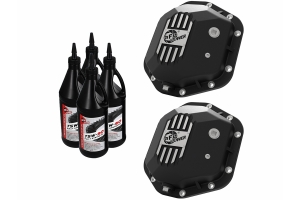 AFE Power Pro Series Dana 44 Front and Rear Differential Covers w/Gear Oil - Black  - JK/LJ/TJ Rubicon