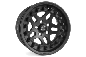 Hutchinson Rock Monster Beadlock Wheel w/Black Caps Matte Black 17x8.5 5x5 - JT/JL/JK