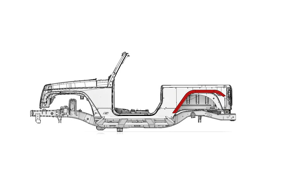 Motobilt Rear Stretch 2in Flare - JK 2DR
