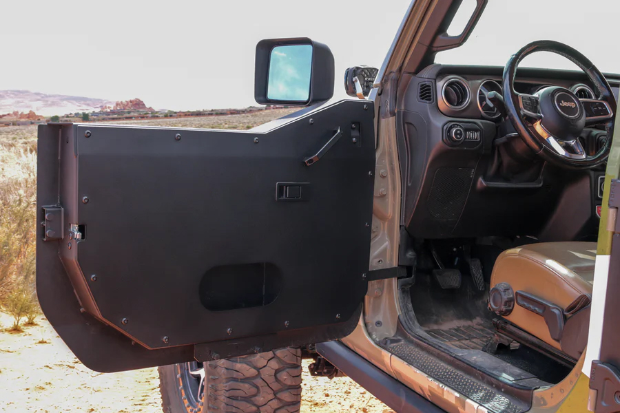 Combat Off Road Front Full Metal Jacket Half Doors, Aluminum - Black Powder Coat - JT