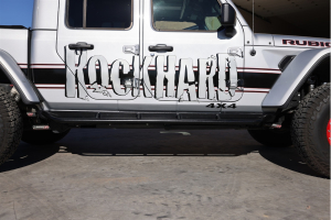 Rock Hard 4x4 Patriot Series Tube Slider Rocker Guards - Angled Down - JT