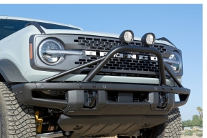 ZROADZ Prerunner Baja Bar Mid-Length Hoop Kit w/ 4in Round LED Pod Lights - White  - Bronco 2021+