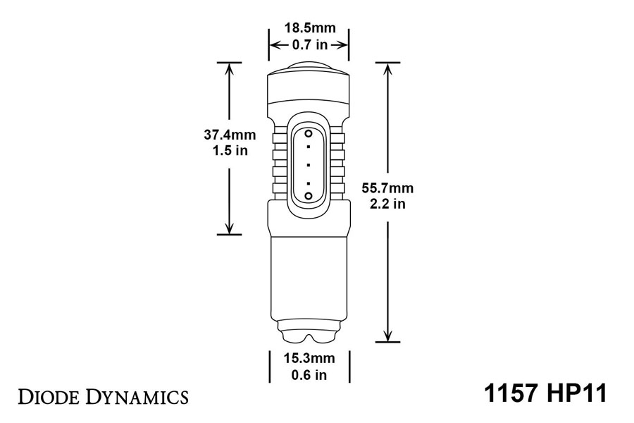 Diode Dynamics 1157 HP11 Tail Light LED Bulb - Red, Single