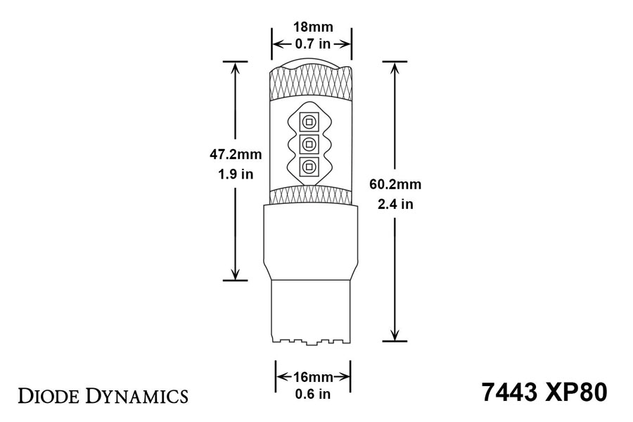 Diode Dynamics 7440/7443 XP80 Turn Signal LED Bulbs, Pair - Amber