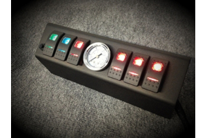 sPOD 6 Switch w/ Air Gauge and Double LED switches & Source System Red - JK