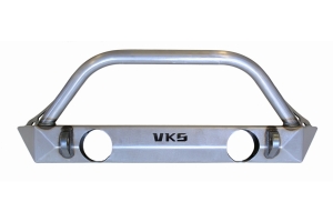 VKS Fab Shorty V2 Front Bumper w/ Hoop and Fog Light Mounts - Bare - JK