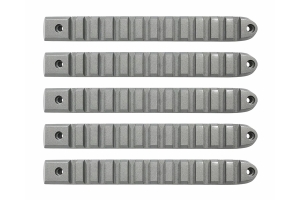 DV8 Offroad Silver Rail Style Door Handle Inserts, Set of 5 - JK 4dr