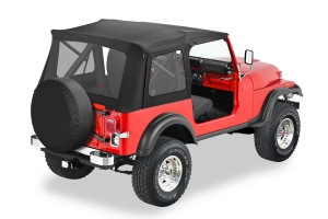 Bestop Supertop Classic Squareback Soft Top w/ Tinted Windows - Black Denim - YJ/CJ7
