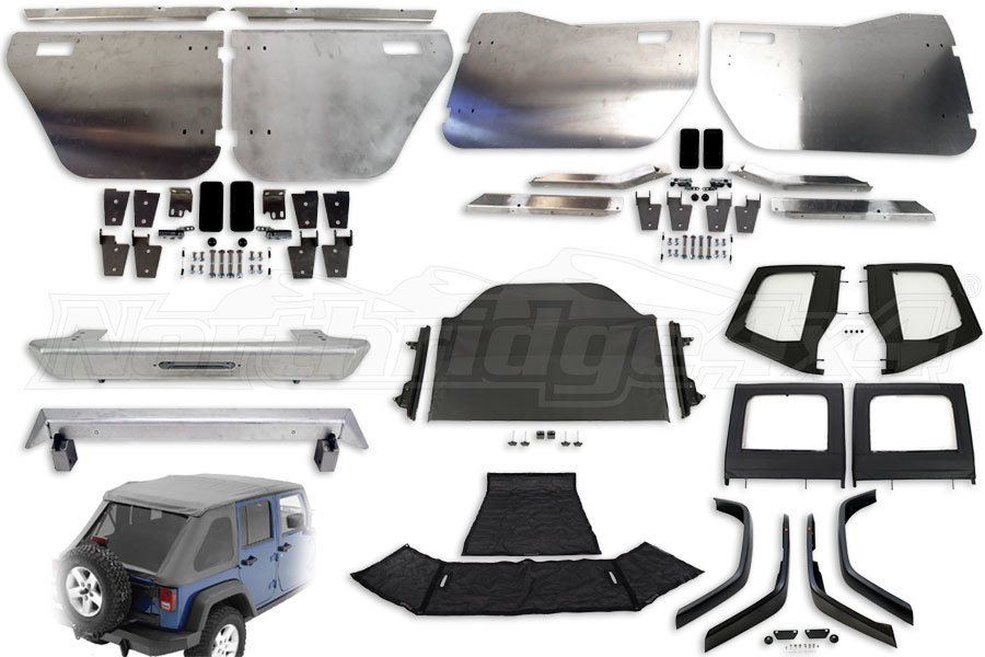 Jeep Jk 4dr Savvy Half Door Tops Fenders And Bumper Package Jeep