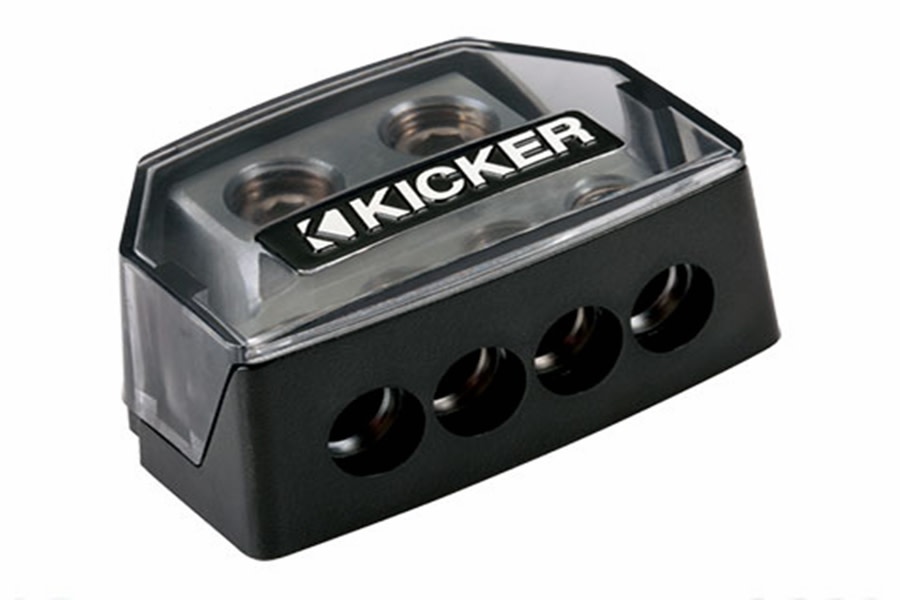Kicker DB4 Distribution Block, (2) 1/0-8AWG in, (4) 4-8AWG out 