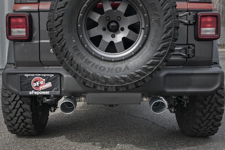 aFe POWER Rebel Series 3in-2.5in Cat-Back Exhaust w/ Black Tips - JL 2.0L