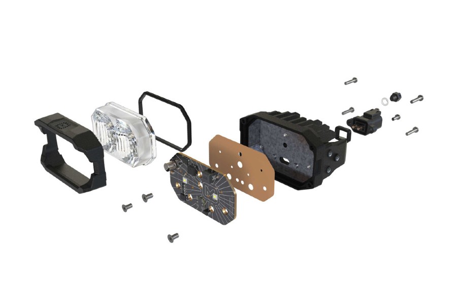 Morimoto 2Banger LED Pods, HXB Combo Beam, Pair, Yellow