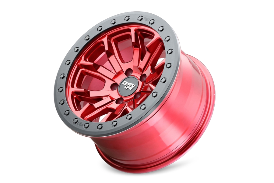 Dirty Life DT-1 9303 Series Beadlock Wheel, -38MM 17x9 5x5 - Candy Red - JT/JL/JK