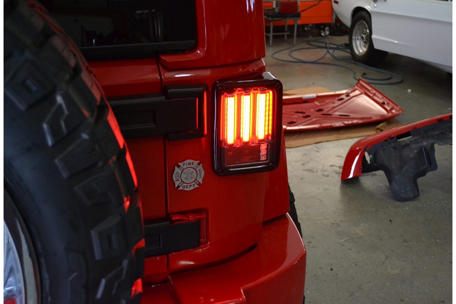 RECON Scanning LED Bar-Style Tail Lights - Red Lens - JK 