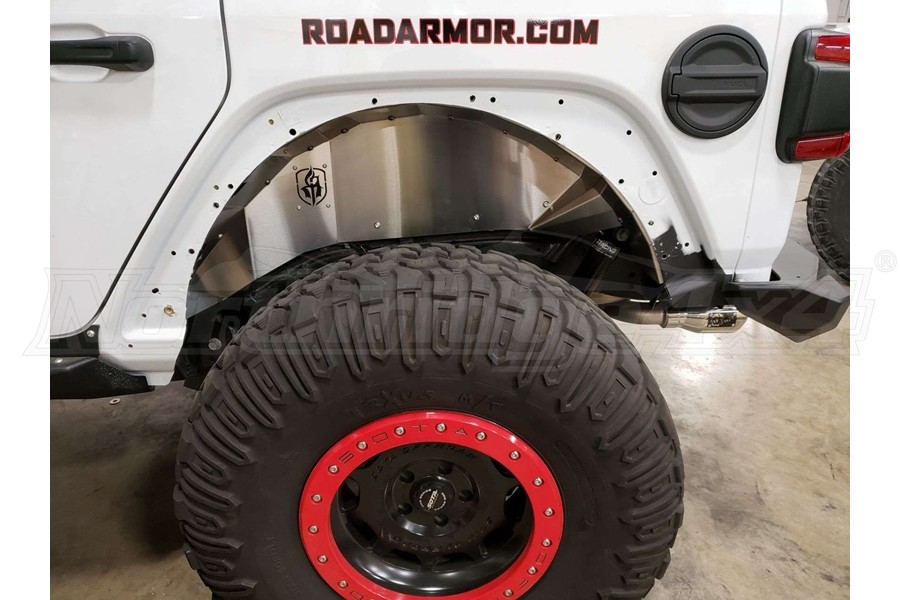 Jeep JL Road Armor Stealth Rear Fender Liners Raw Stainless Steel