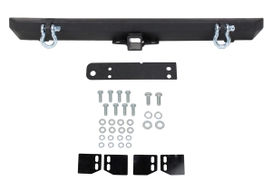 Fishbone Offroad Rear Bumper w/ Receiver Hitch and D-Rings - TJ/YJ 