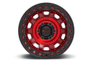 KMC Wheels KM236 Tank Series Beadlock Wheel 17x9 5x5 38mm Offset Red - JT/JL/JK