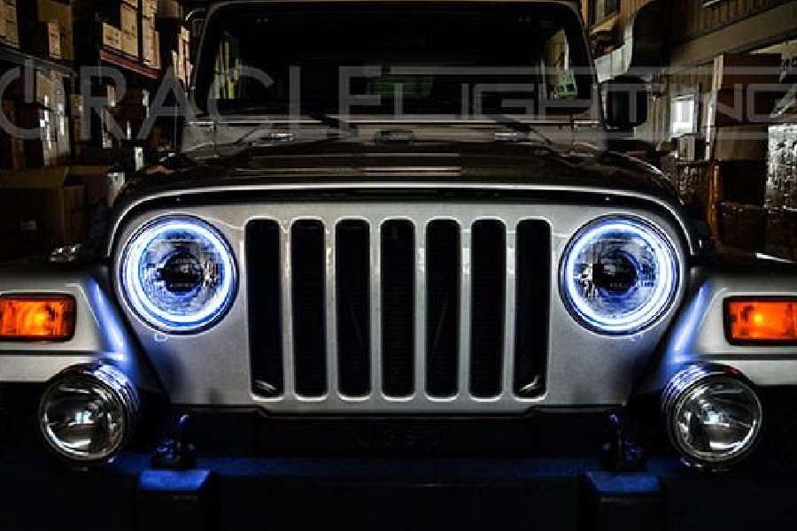 Oracle Surface Mount LED Headlight Halo Kit - Amber - TJ