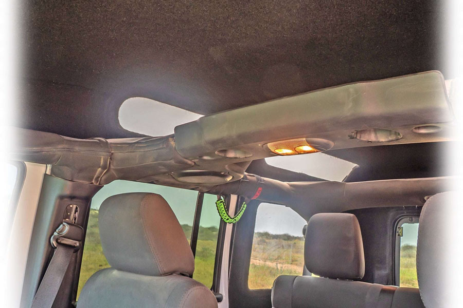 Turn Offroad Safari Style Hard Top, Textured Black - Insulated Black Foam Headliner - JK 4DR