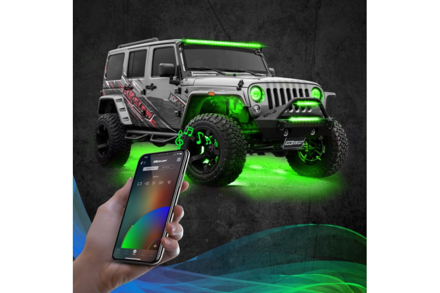 XK Glow XKchrome RGB LED Rock Light Kit - 4pc 