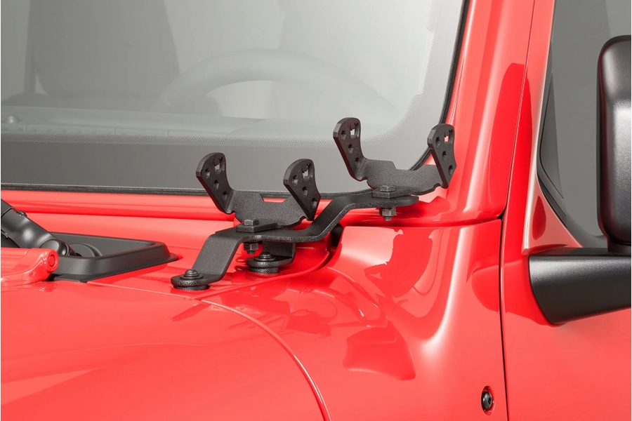 Go Rhino Dual 3in Cube Windshield Cowl Offset Mounts - JT/JL