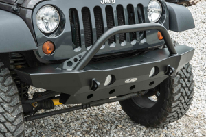 LOD Destroyer Mid-Width Front Bumper w/ Bull Bar Black Powder Coated - JK