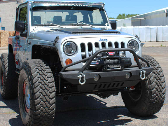 JCR Offroad Defender Mid Width Front Winch Bumper Black