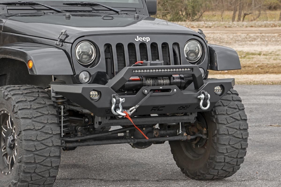 Rough Country Front Full Width LED Winch Bumper  - JT/JL/JK