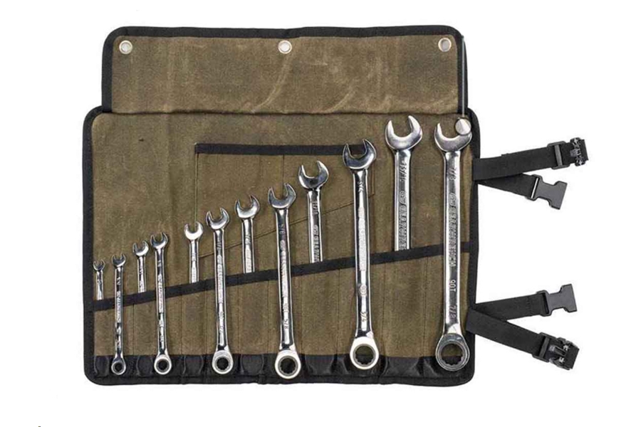 Overland Vehicle Systems Small Wrench Tool Roll Waxed Canvas Storage Bag