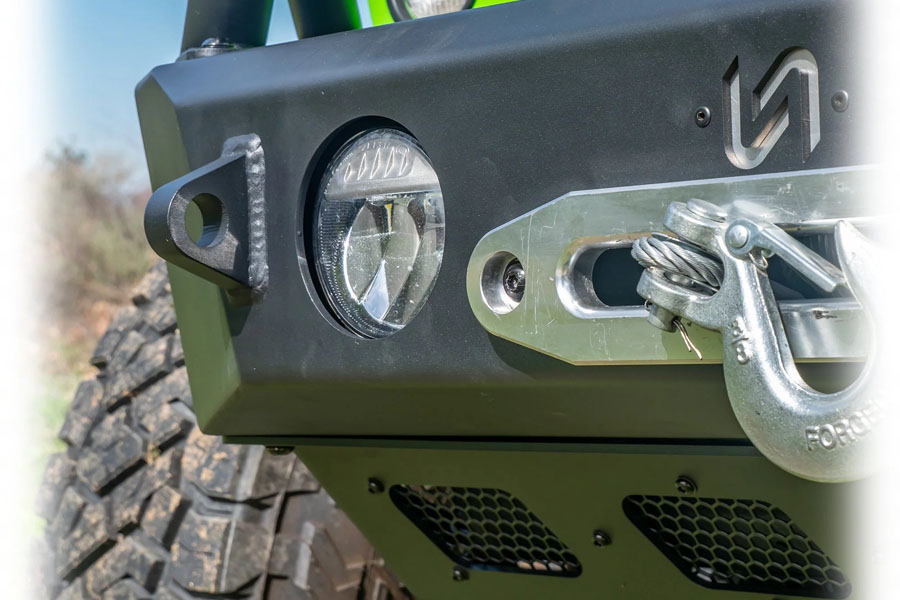 Turn Offroad Front Bumper w/ Skid Plate and Recessed Winch Mount - JK/JL/JT