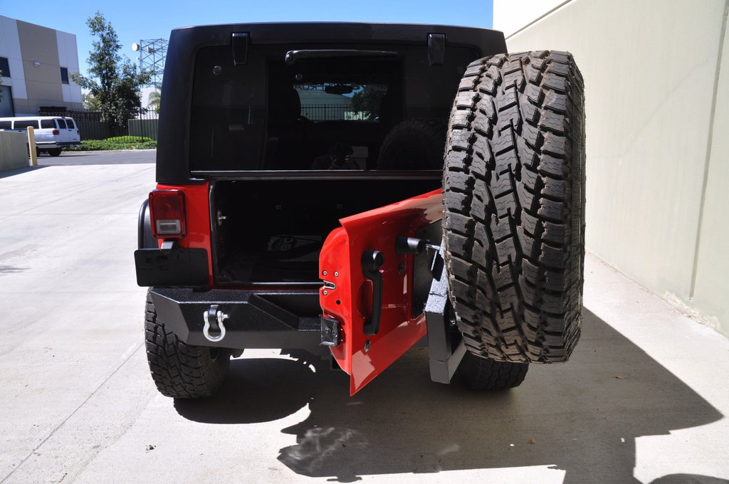 DV8 Offroad RS-2 Single Action Rear Bumper and Tire Carrier - JK