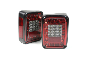 Rugged Ridge LED Tail Light Set, Smoke - JK