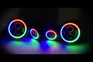 Quake LED Tempest Series 7in HD RGB Headlight/Fog Light Kit - JK/TJ