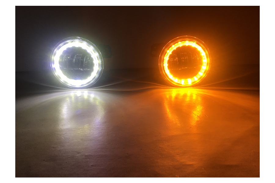 Quake LED 4in Fog Lights w/White DRL Halo  - JK/LJ/TJ/CJ