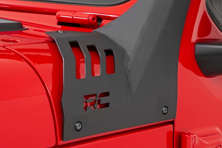 Rough Country Upper Windshield Kit w/ Single-Row Black Series LED Light Bar - JT/JL