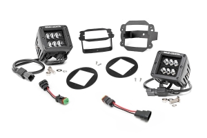 Rough Country 2in Black Series CREE LED Fog Light Kit - JK 2010+