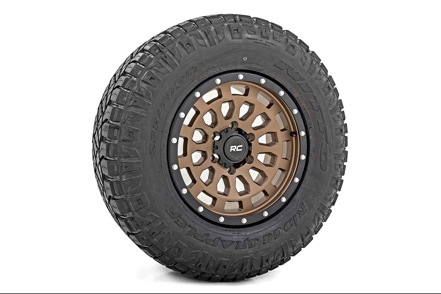Rough Country 87 Series Wheel,17x8.5 5x5 - Bronze/Black   - JT/JL/JK