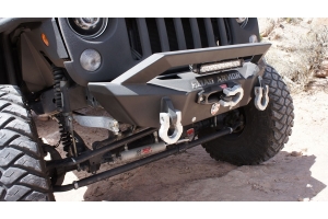 Road Armor Stealth Front Winch Stubby Bumper w/ Competition Cut Bar Guard - Texture Black  - JT/JL/JK
