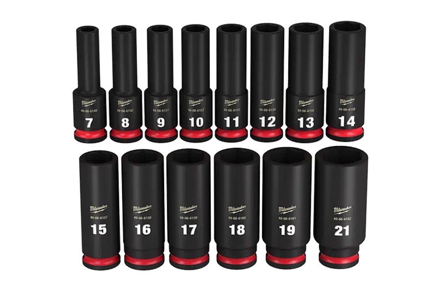 Milwaukee Tool 14Pc Shockwave Impact Duty 3/8in Drive Metric Deep 6 Point Socket Set