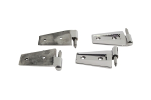 Kentrol 4-Pieces Door Hinge Set - Polished Silver  - JK 2Dr