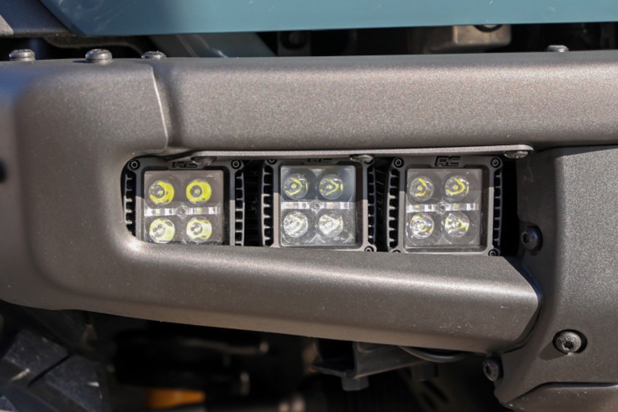 Rough Country Triple 2in Cube Fog Light Mount Kit, Black, Pair - Bronco 2021+