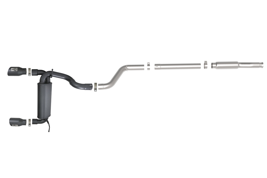 aFe POWER Rebel Series 3in-2.5in Cat-Back Exhaust w/ Black Tips - JL 2.0L
