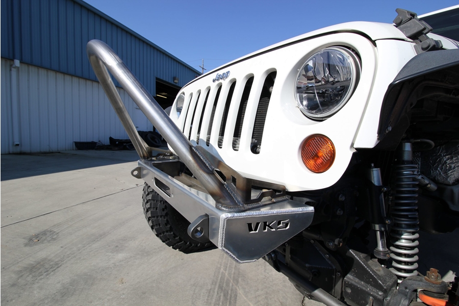 VKS Fab Shorty V3 Aluminum Front Bumper w/ Stinger - Bare - JK