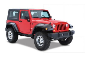 Bushwacker Extended Coverage Pocket Style Fender Flares Front Matte Black - JK