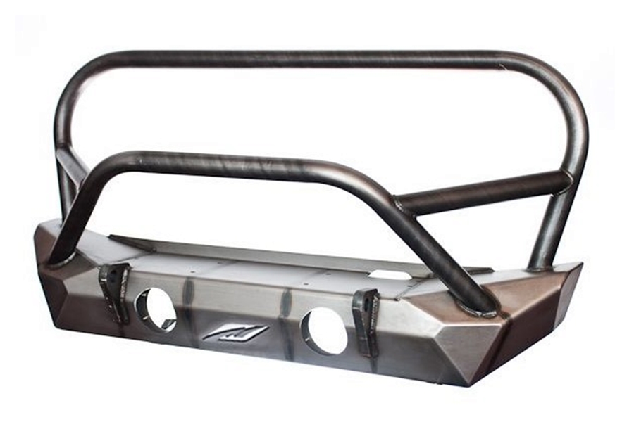 Motobilt Hammer Front Bumper w/ Grill Hoop, Stinger & Fog Mounts - Bare Steel  - JK 