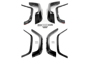 Bushwacker Extended Coverage Pocket Style Fender Flare Front and Rear Set Matte Black - JK 2dr