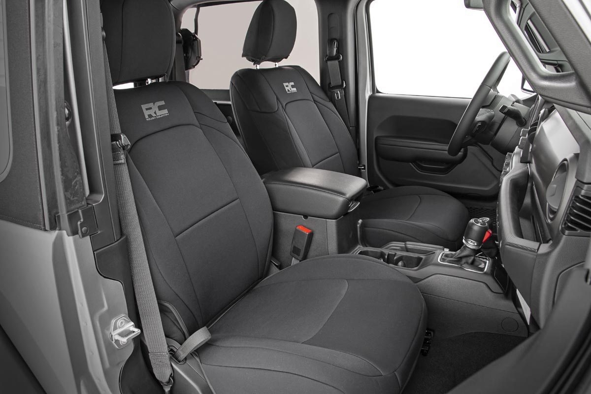 Rough Country Neoprene Seat Cover Set - Black  - JL 2Dr