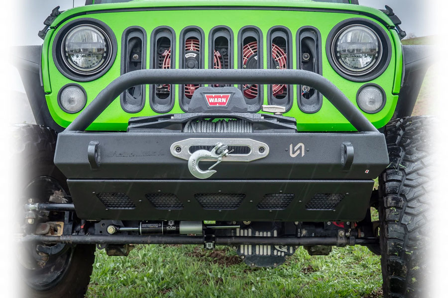 Turn Offroad Front Bumper w/ Welded Bull Bar and Skid Plate - JK/JL/JT